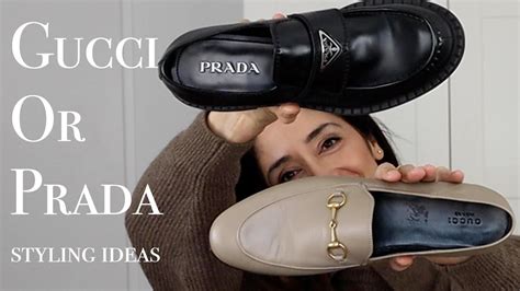 prada loafers vs gucci loafers|GUCCI Brixton vs. PRADA Triangle Loafers .